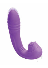 Bodywand G-Play Squirt Master The Thrusting and Licking Rechargeable Silicone Vibrator - Purple