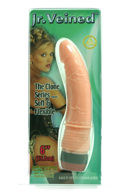 Jr Veined Realistic Vibrator 6in - Vanilla