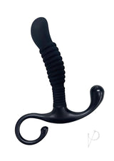 OptiMALE Ribbed Silicone Prostate Massager - Black