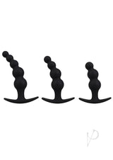Mood Naughty Beaded Trainer Silicone Anal Plug (3 Piece Set) - Black