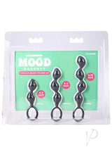 Mood Naughty Contour Beads Trainer Silicone Anal Plug (3 Piece Set) - Black