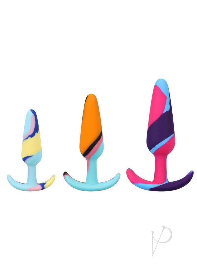 Mood Naughty 1 Kaleidoscope Trainer Silicone Anal Plug (3 Piece Set) - Multicolor