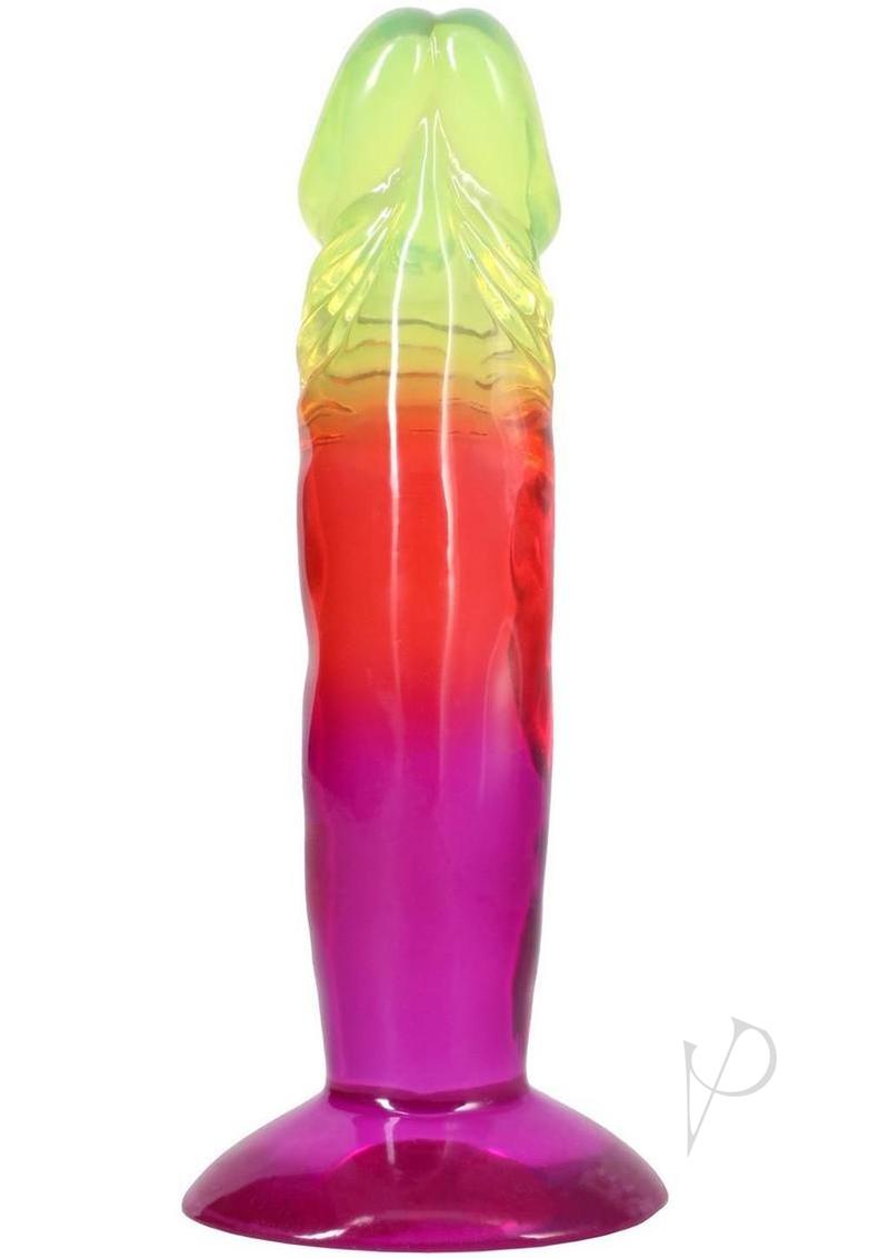 Crystal Jellies Dildo 6.5in - Rainbow