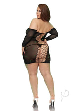 Lapdance Lingerie Diamond Mesh Cutout Mini Dress - Queen Size - Glow in the Dark