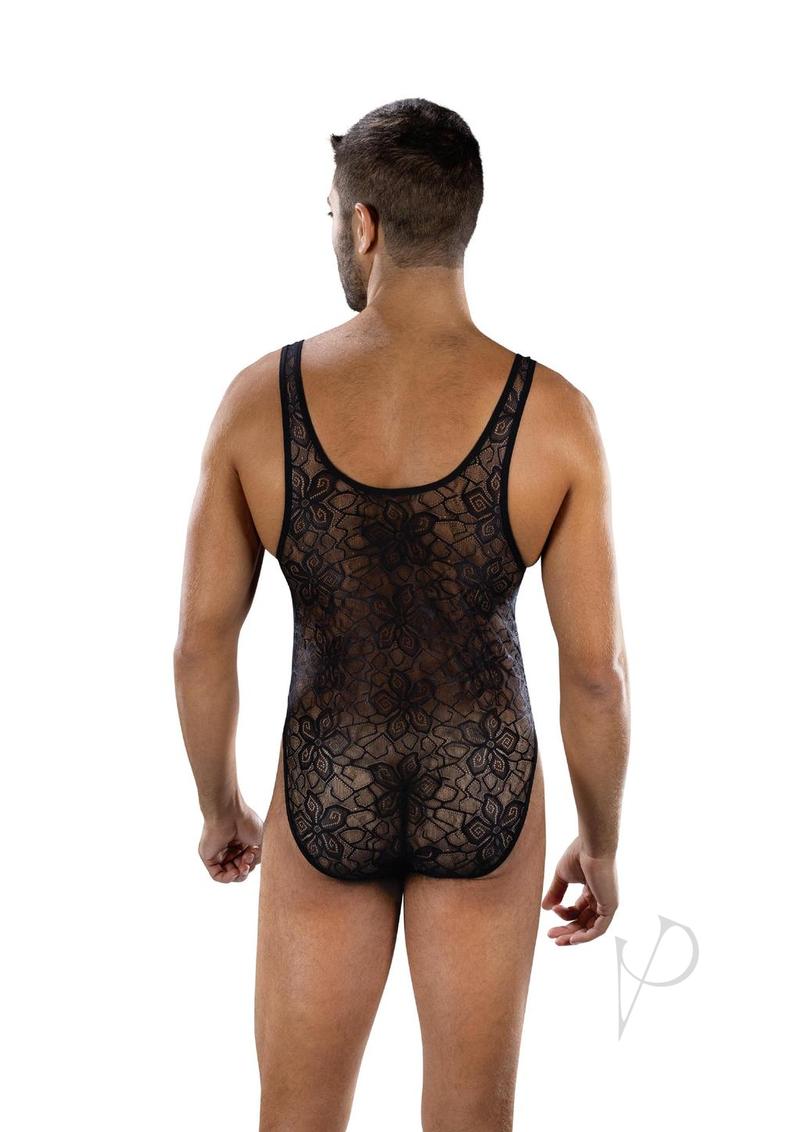 Envy Menswear Nocturnal Bloom Bodysuit - OS - Black