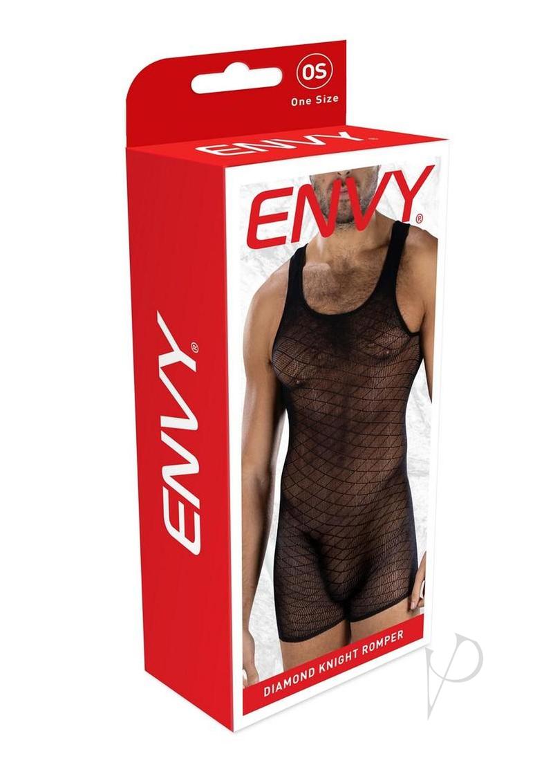 Envy Menswear Diamond Knight Romper - OS - Black