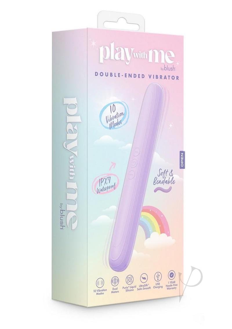 Play With Me Rechargeable Silicone Double Ended Vibrator - Purple