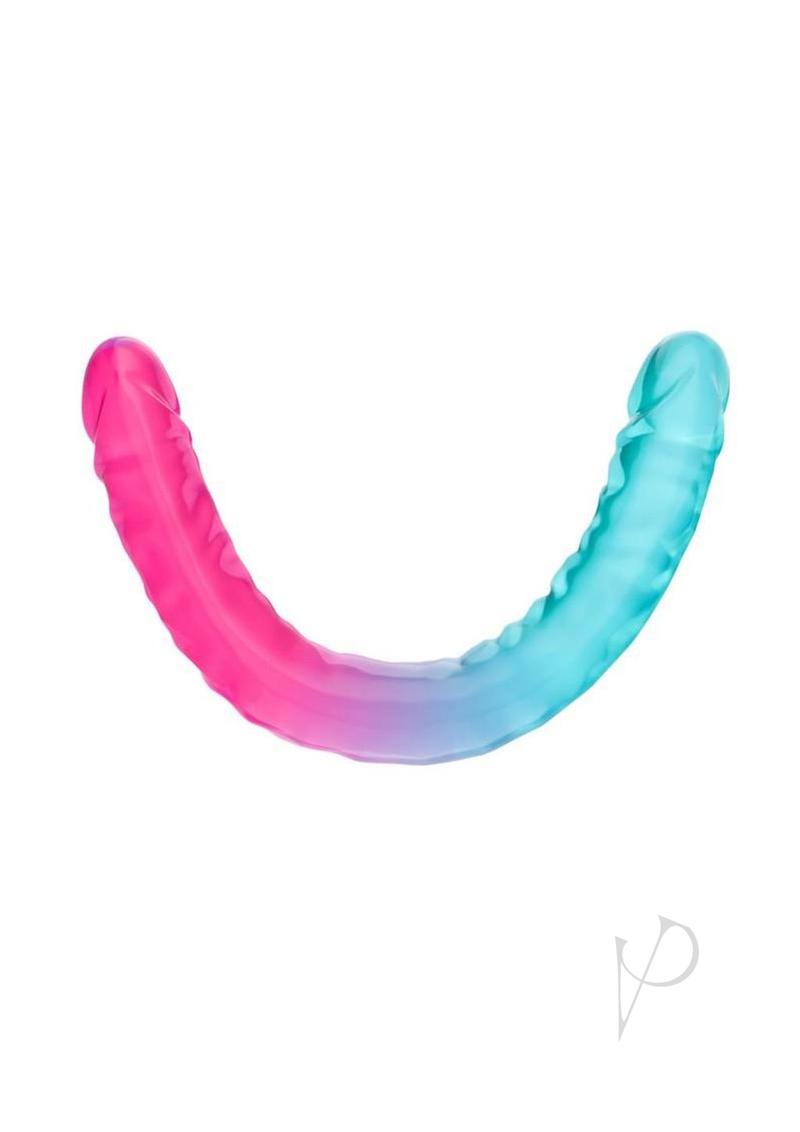 B Yours Candy Papi Double Dildo 17.75in - Multicolor