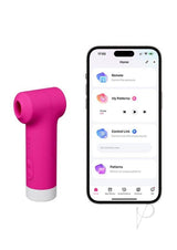 Lovense Fizz Dual-Head Rechargeable Silicone Clitoral Vibrator With Oral-Like Suction and Tapping - Pink/White