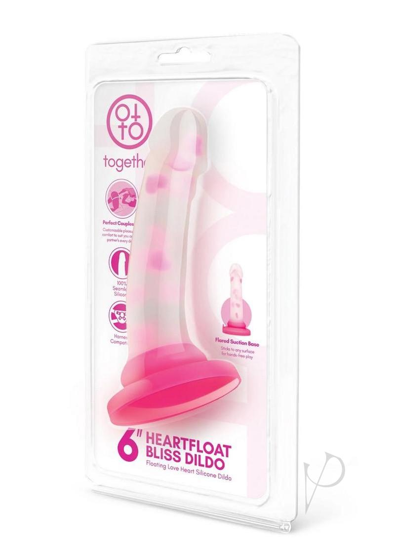 Together Heartfloat Bliss Silicone Dildo 6in - Clear/Pink
