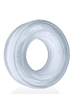 Hunkyjock Roto Grooved Gripper Ribbed Cockring - Clear Steam