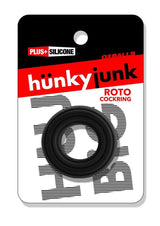 Hunkyjock Roto Grooved Gripper Ribbed Cockring - Black Fog