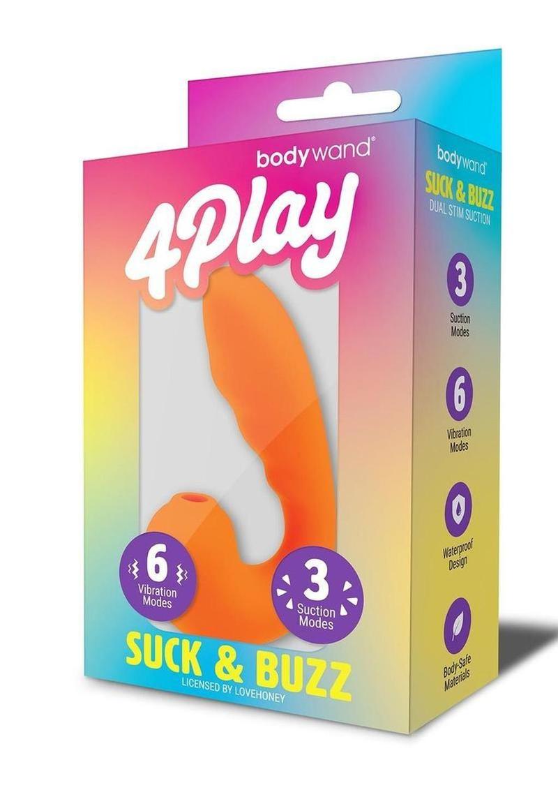 Bodywand 4Play Suck and Buzz Rechargeable Clitoral Stimulator - Orange