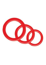 Silicone Cock Ring (6 Pack) - Red/Black