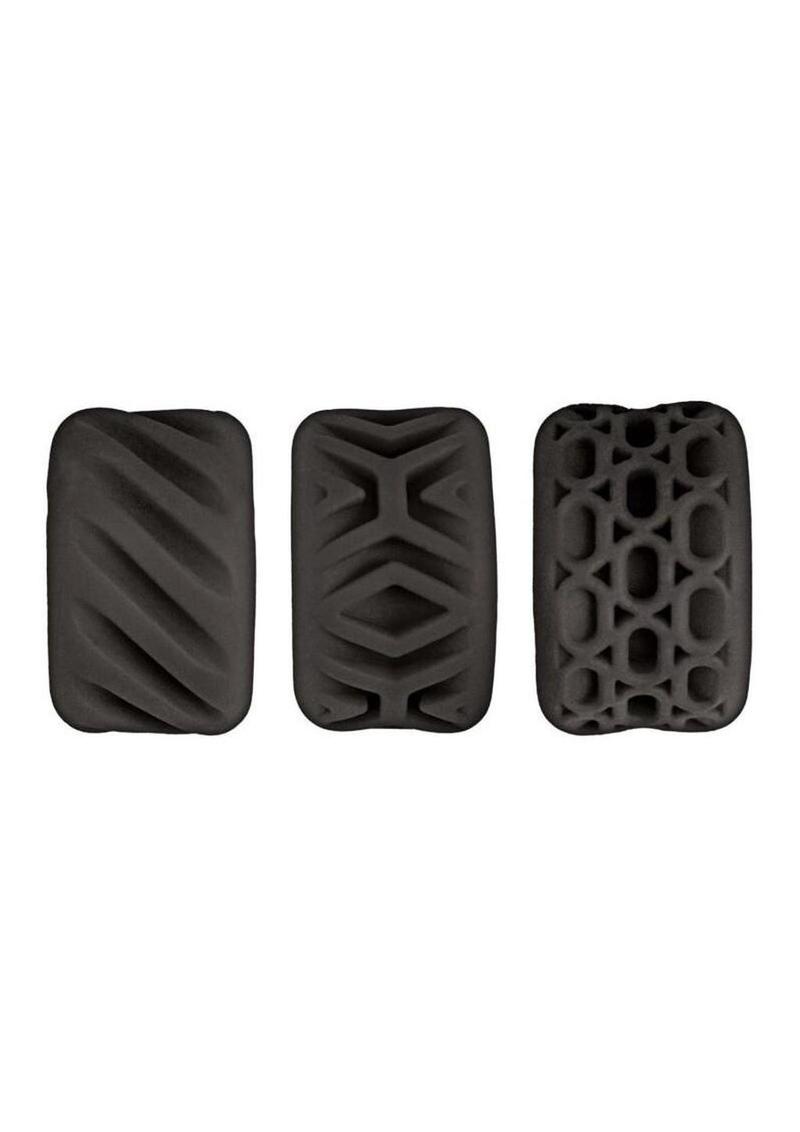 Super Stretchy Stroker Silicone Cock Rings (3 Piece) - Black