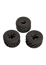 Super Stretchy Stroker Silicone Cock Rings (3 Piece) - Black