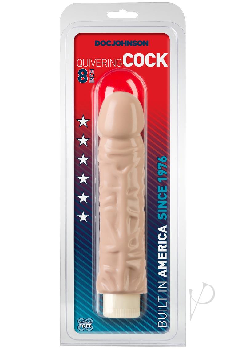 Quivering Cock Vibrating Dildo 8in - Vanilla