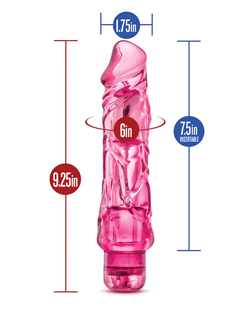 Naturally Yours Wild Ride Vibrating Dildo 9in - Pink