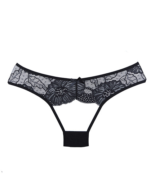 Adore Kiss Mesh & Lace Open Panty Black O/S