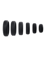 Adam & Eve 6 pc Silicone Penis Ring Set - Black