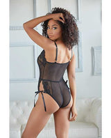 Allure Belle Lace & Mesh Tie Up Romper Black L/XL