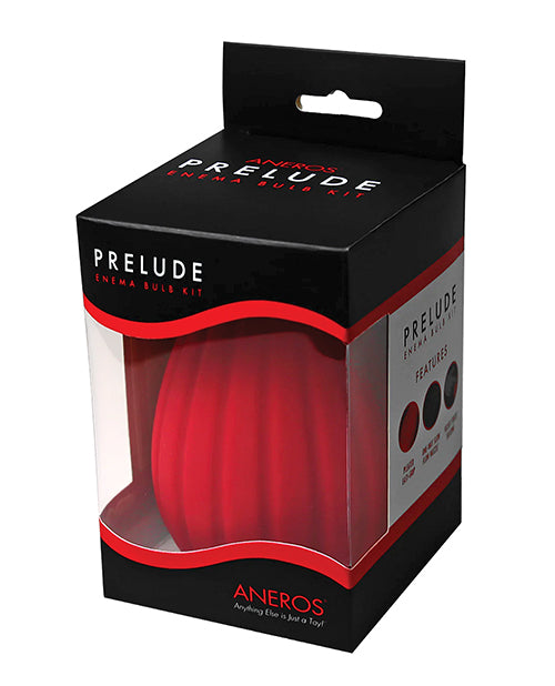 Prelude Silicone Enema Bulb Kit - Red/Black