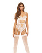  Bombshell Boudoir Strap Overlay Teddy White MD