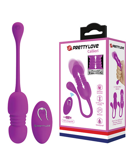Pretty Love Callieri Remote Thrusting & Vibrating Egg - Fuchsia