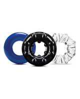 Stay Hard Triple Stretch Cock Rings (3 Pack) - Multiple Colors