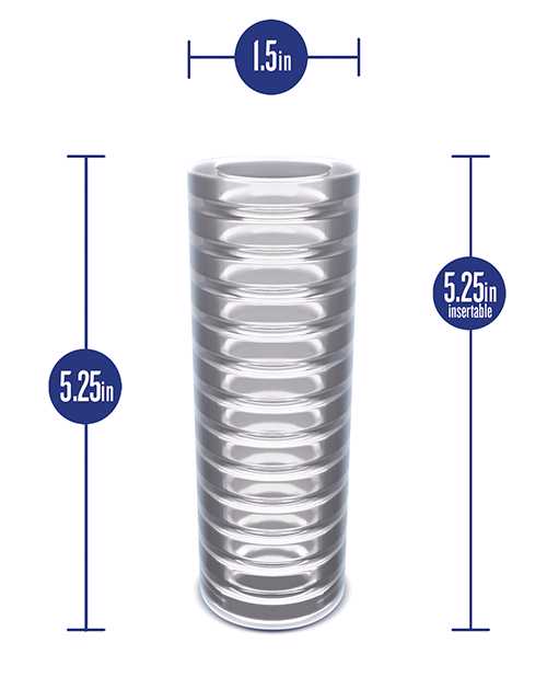 Rize Ribz Self Lubricating Stroker Dual End Masturbator - Clear