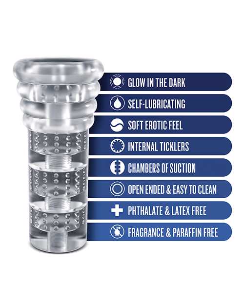 Rize Luz Self Lubricating Stroker Dual End Masturbator - Clear