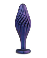 Anal Adventures Matrix Swirling Bling Silicone Plug - Sapphire Blue