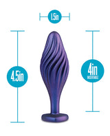 Anal Adventures Matrix Swirling Bling Silicone Plug - Sapphire Blue