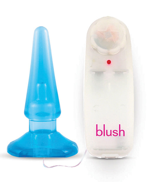 B Yours Basic Vibrating Butt Plug with Wired Remote Control - Blue