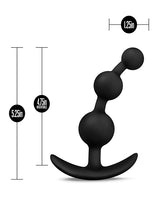 Anal Adventures Platinum Silicone Anal Beads - Black