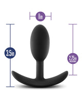 Luxe Wearable Vibra Slim Plug Silicone Butt Plug - Small - Black