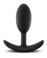 Luxe Wearable Vibra Slim Plug Silicone Butt Plug - Medium - Black