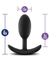 Luxe Wearable Vibra Slim Plug Silicone Butt Plug - Medium - Black