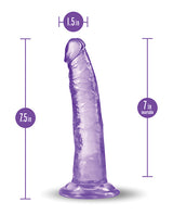 B Yours Plus Lust n` Thrust Realistic Dildo 7.5in - Purple