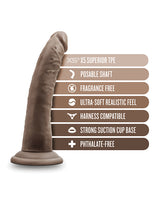 Dr. Skin Plus Gold Collection Posable Dildo 7in - Chocolate