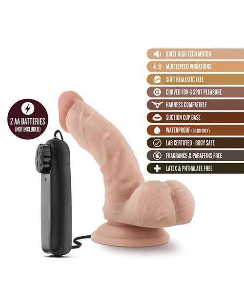 Dr. Skin Silver Collection Dr. Ken Vibrating Dildo with Wired Remote Control 6.5in - Vanilla