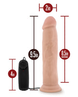 Dr. Skin Silver Collection Dr. Throb Vibrating Dildo with Wired Remote Control 9.5in - Vanilla