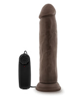 Dr. Skin Silver Collection Dr. Throb Vibrating Dildo with Wired Remote Control 9.5in - Chocolate