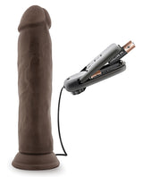 Dr. Skin Silver Collection Dr. Throb Vibrating Dildo with Wired Remote Control 9.5in - Chocolate