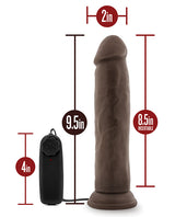 Dr. Skin Silver Collection Dr. Throb Vibrating Dildo with Wired Remote Control 9.5in - Chocolate