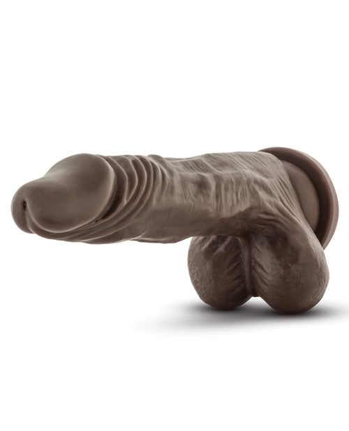 Dr. Skin Silver Collection Stud Muffin Dildo with Balls 8.5in - Chocolate