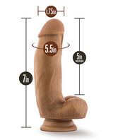 Dr. Skin Platinum Collection Silicone Dr. Samuel Dildo with Balls and Suction Cup 7in - Caramel