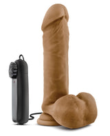 Coverboy Soccer Champ Vibrating Dildo with Balls and Wired Remote Control 8in - Caramel