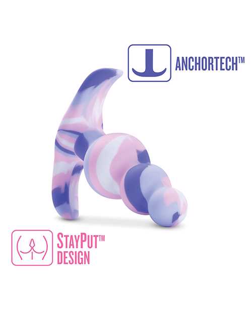 Avant Twilight Blue Silicone Anal Plug - Blue/White