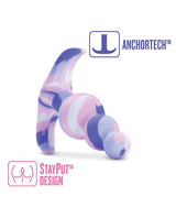 Avant Twilight Blue Silicone Anal Plug - Blue/White